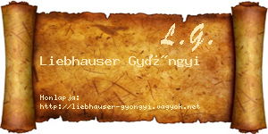 Liebhauser Gyöngyi névjegykártya